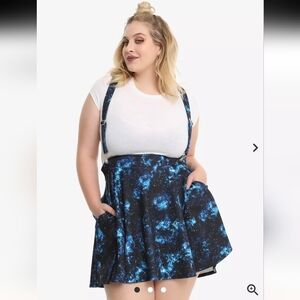 Hot topic Galaxy Print Suspender Skirt